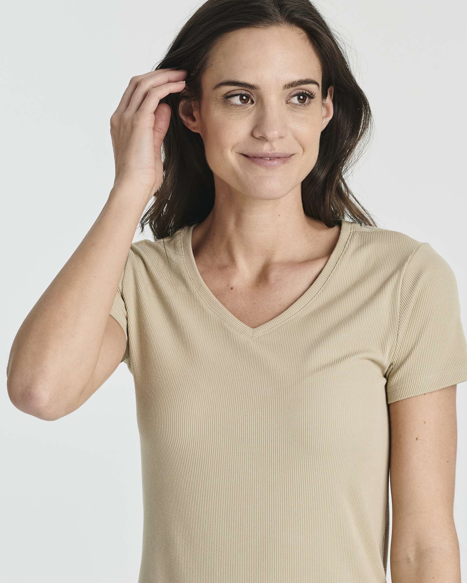 3 Pack: Women's Ribbed Knit Short-Sleeve V-Neck Swing Dress