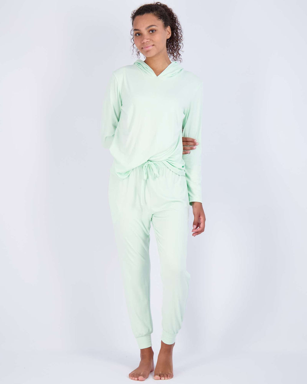 4 Piece: Womens Long Sleeve Henley & Jogger Lounge Pajama Set