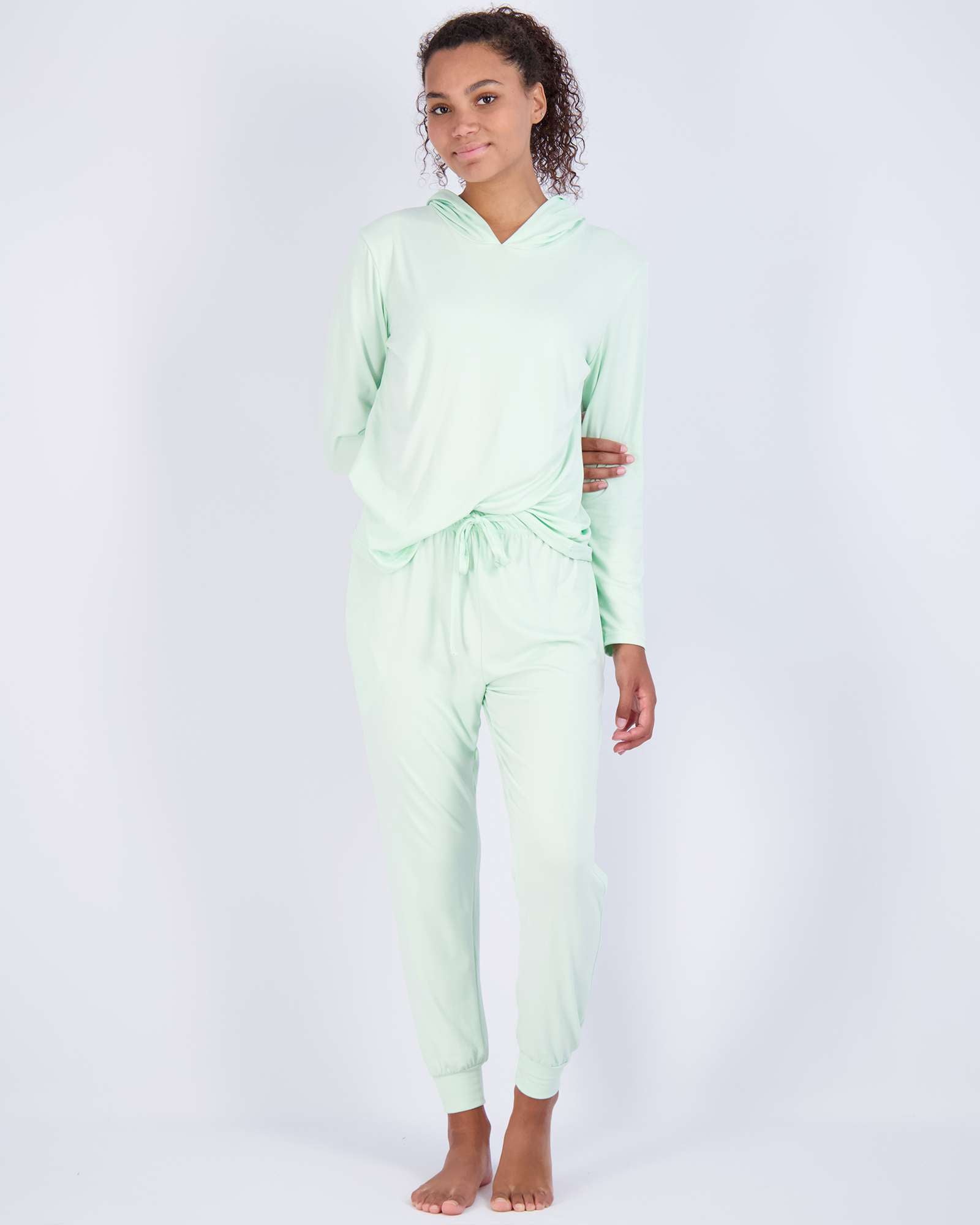 4 Piece: Womens Long Sleeve Henley & Jogger Lounge Pajama Set