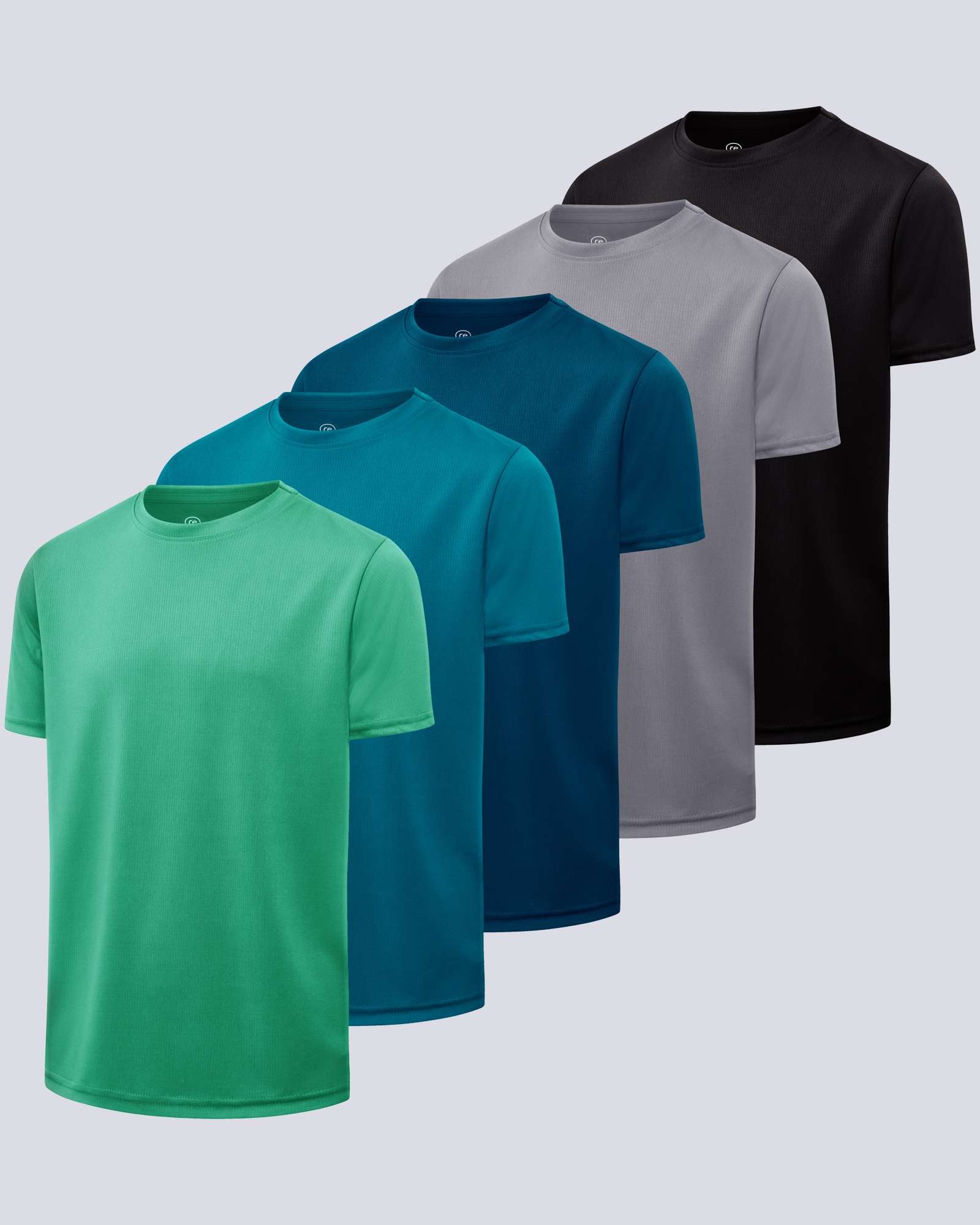 5 Pack: Boys Mesh Active Short-Sleeve T-Shirt