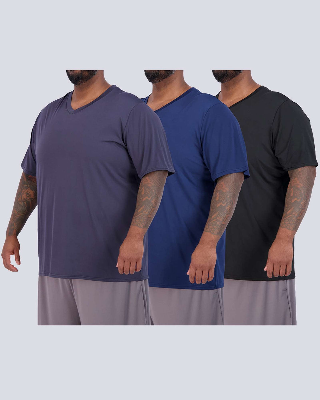 3 Pack: Men's Big & Tall V-Neck Short-Sleeve Dry-Fit T-Shirt