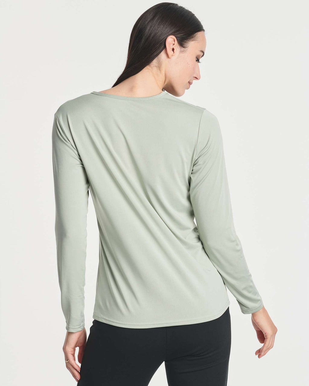 4 Pack: Women's Dry-Fit Long-Sleeve V-Neck Athletic Workout Shirt (Available in Plus Size)