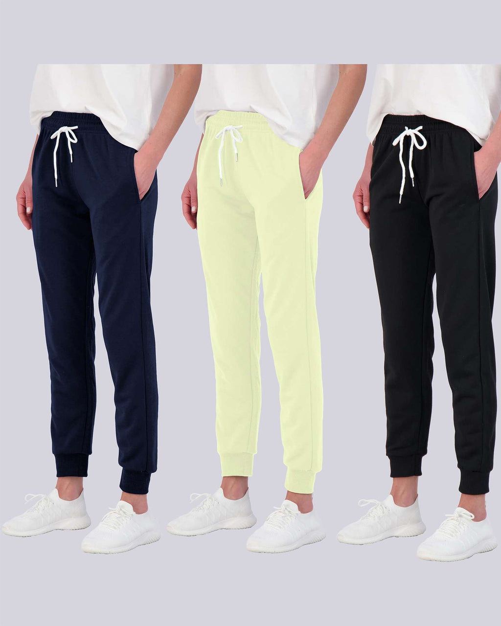 3 Pack: Womens French Terry Lounge Jogger Sweatpants