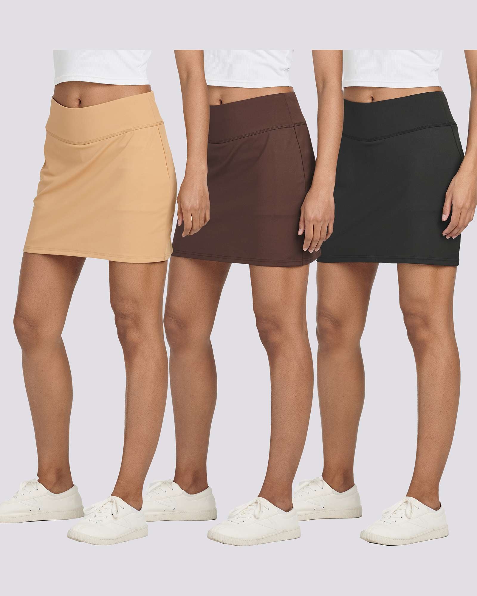 3 Pack: Women's 16" Active Skort with Pockets (Available in Plus Size)