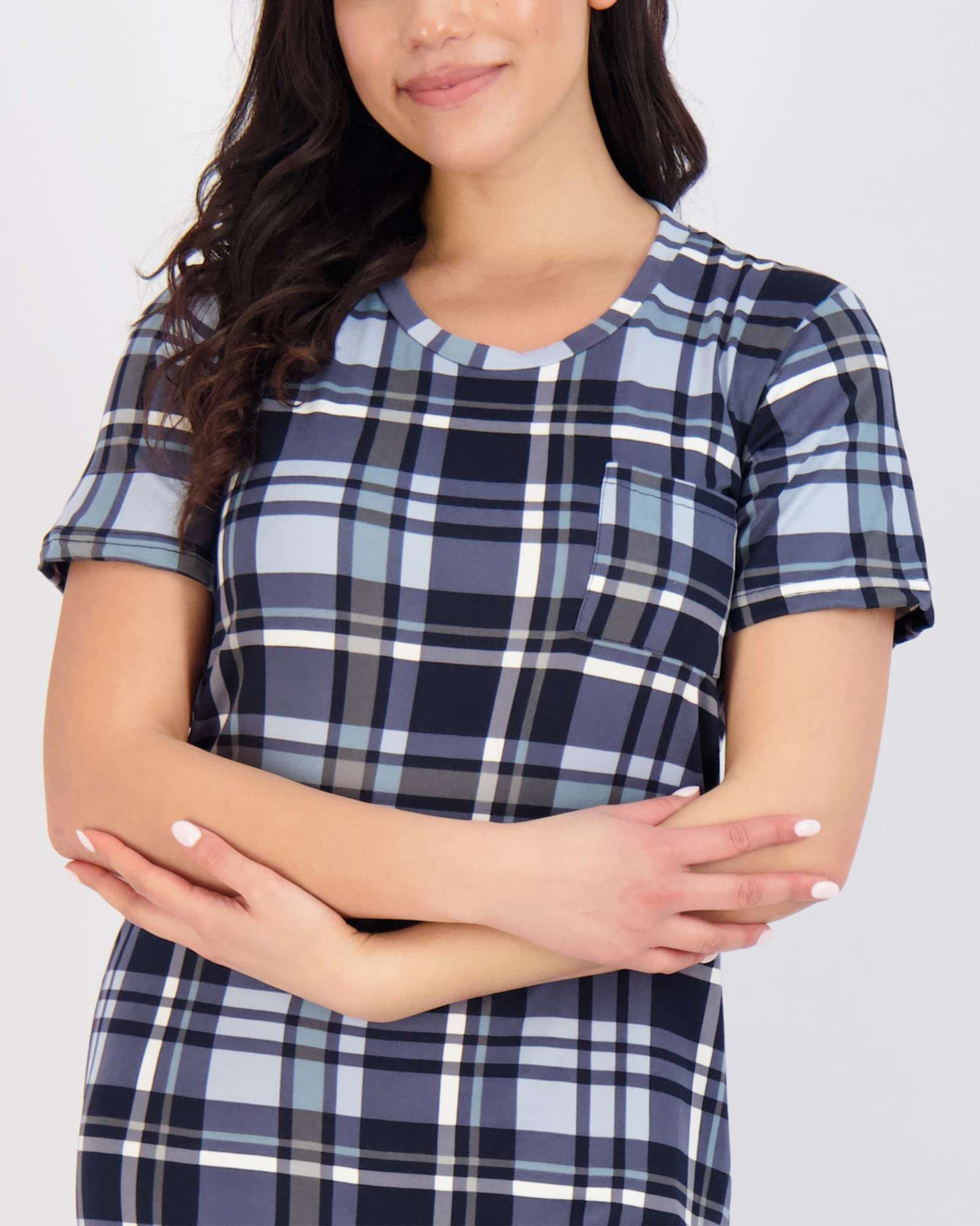 3 Pack: Womens Short-Sleeve Ultra-Soft Nightshirt Sleep Dress