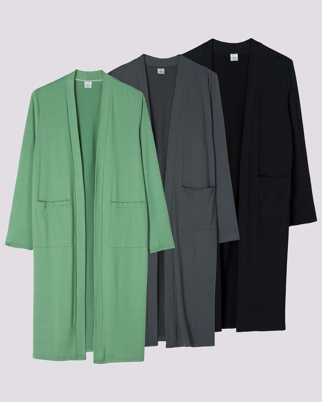 3 Pack: Women's Long Sleeve Open-Front Cardigan