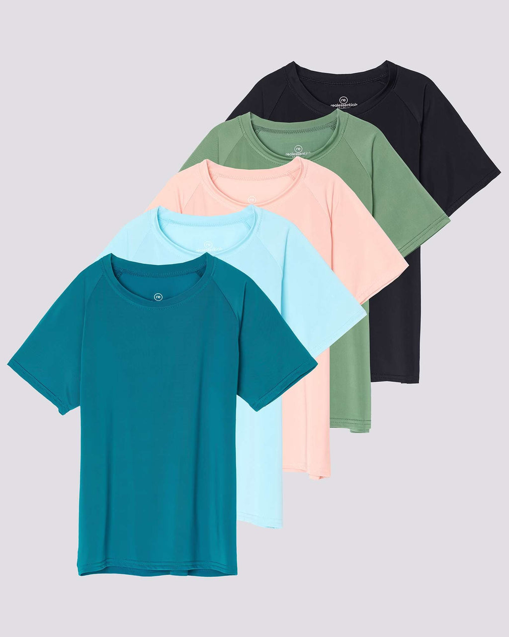 5 Pack: Girls' Short Sleeve UPF Rashguard Shirt