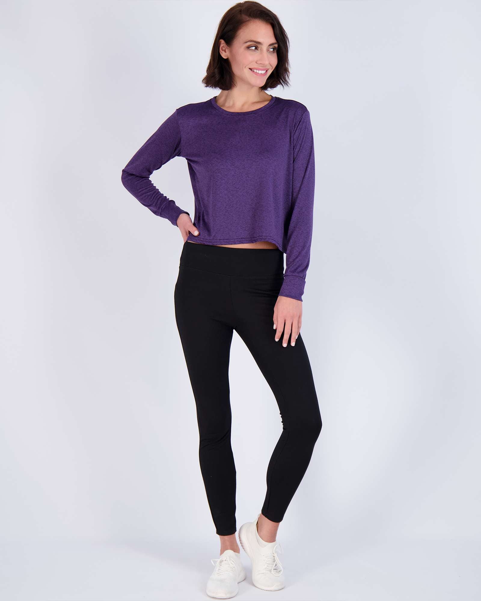 5 Pack: Womens Dry Fit Crop Top Long Sleeve