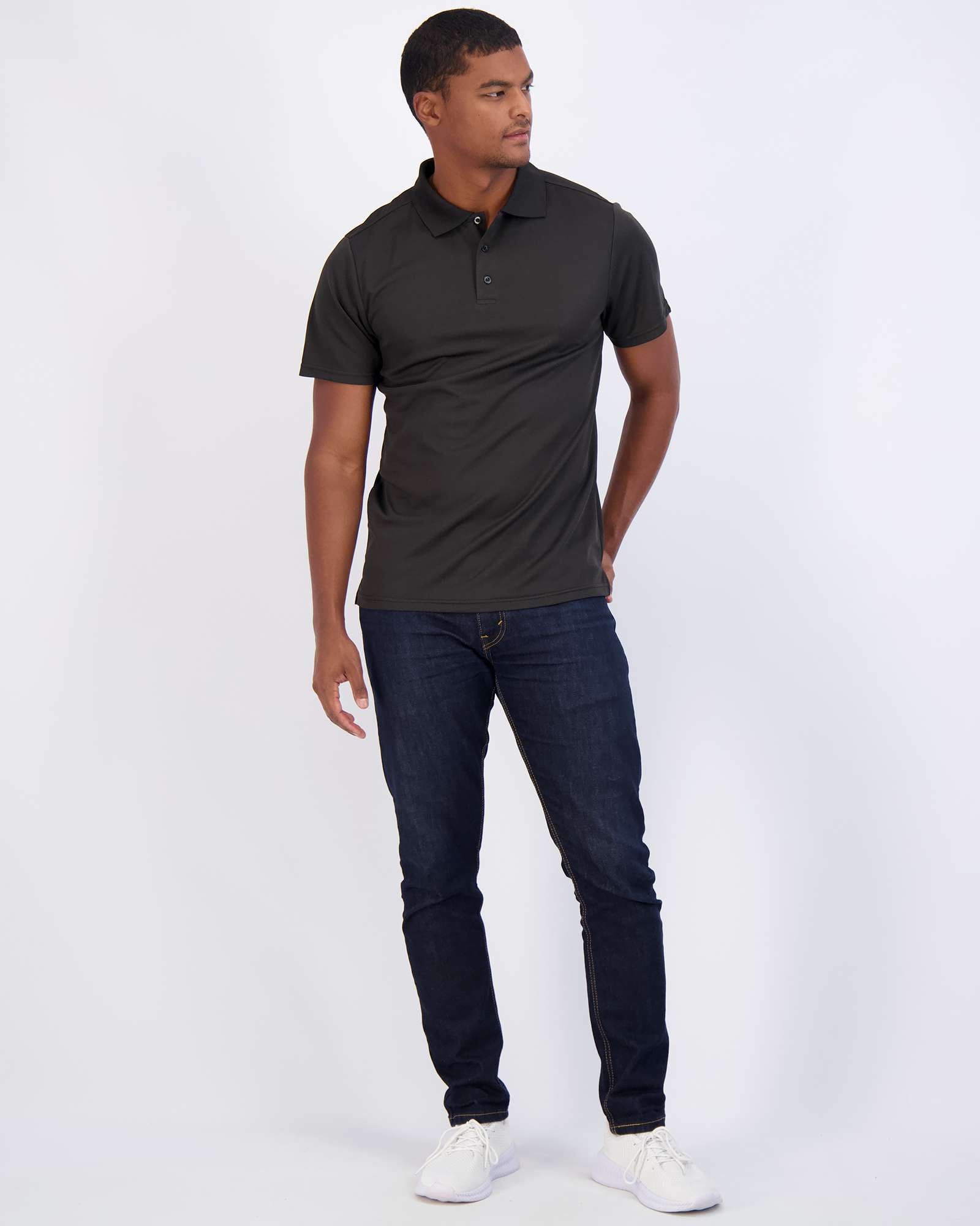 3 Pack: Mens Quick-Dry Short Sleeve Performance Polo Shirt