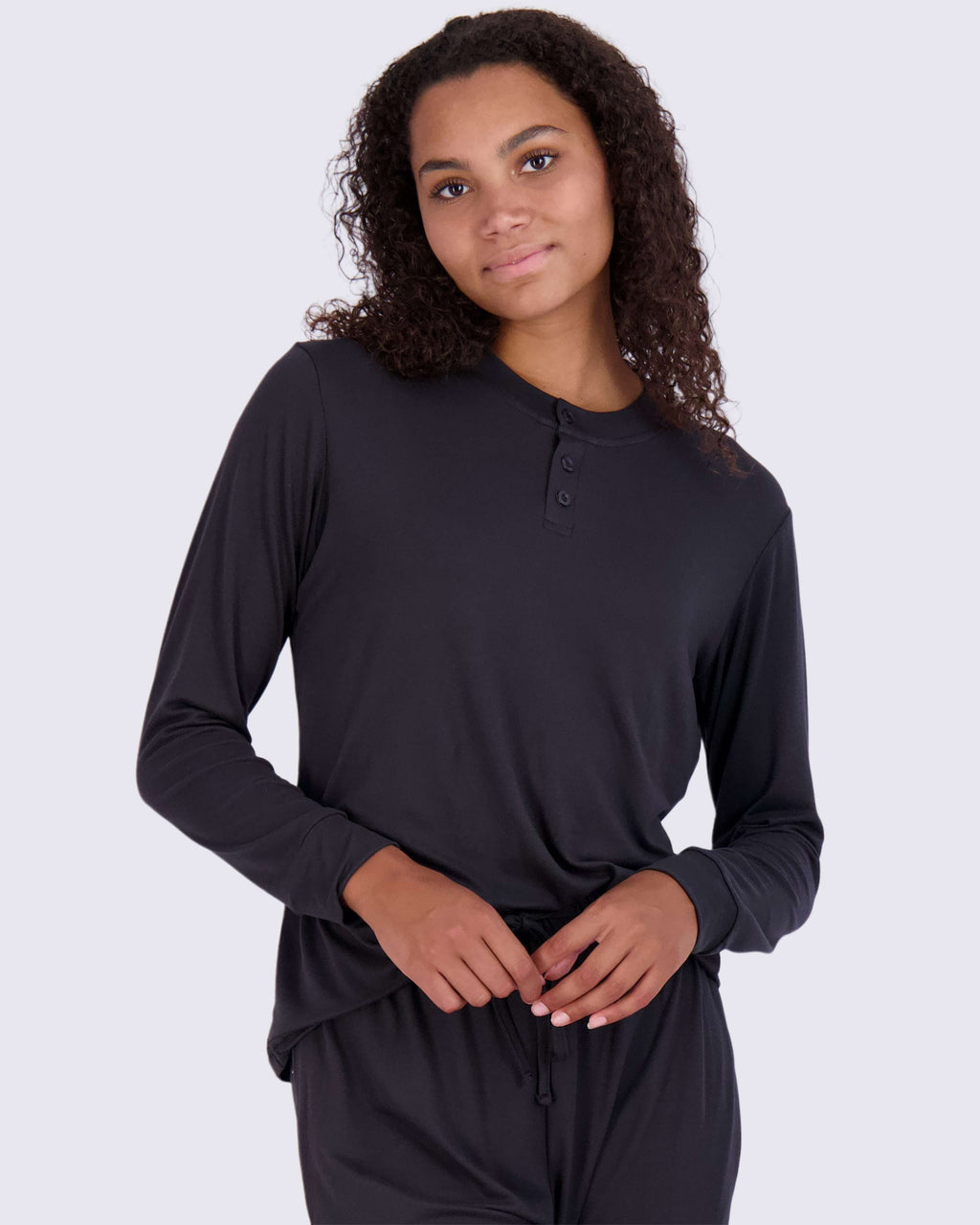 4 Piece: Womens Long Sleeve Henley & Jogger Lounge Pajama Set