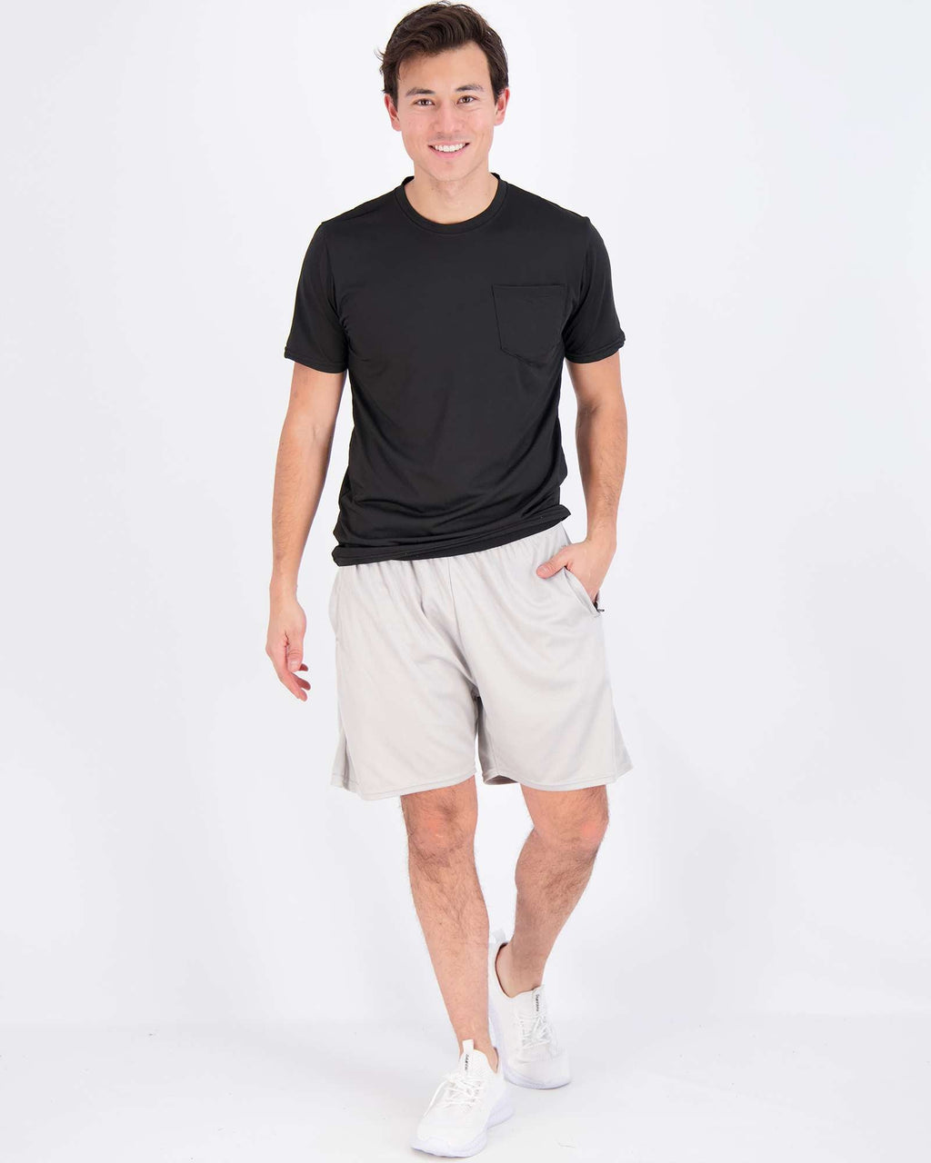 4 Pack: Mens Dry-Fit Active Pocket Short Sleeve Crew T-Shirts (Available in Big & Tall)