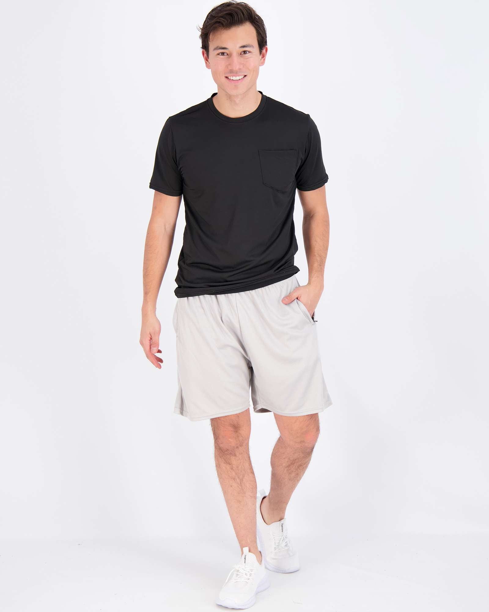 4 Pack: Mens Dry-Fit Active Pocket Short Sleeve Crew T-Shirts (Available in Big & Tall)