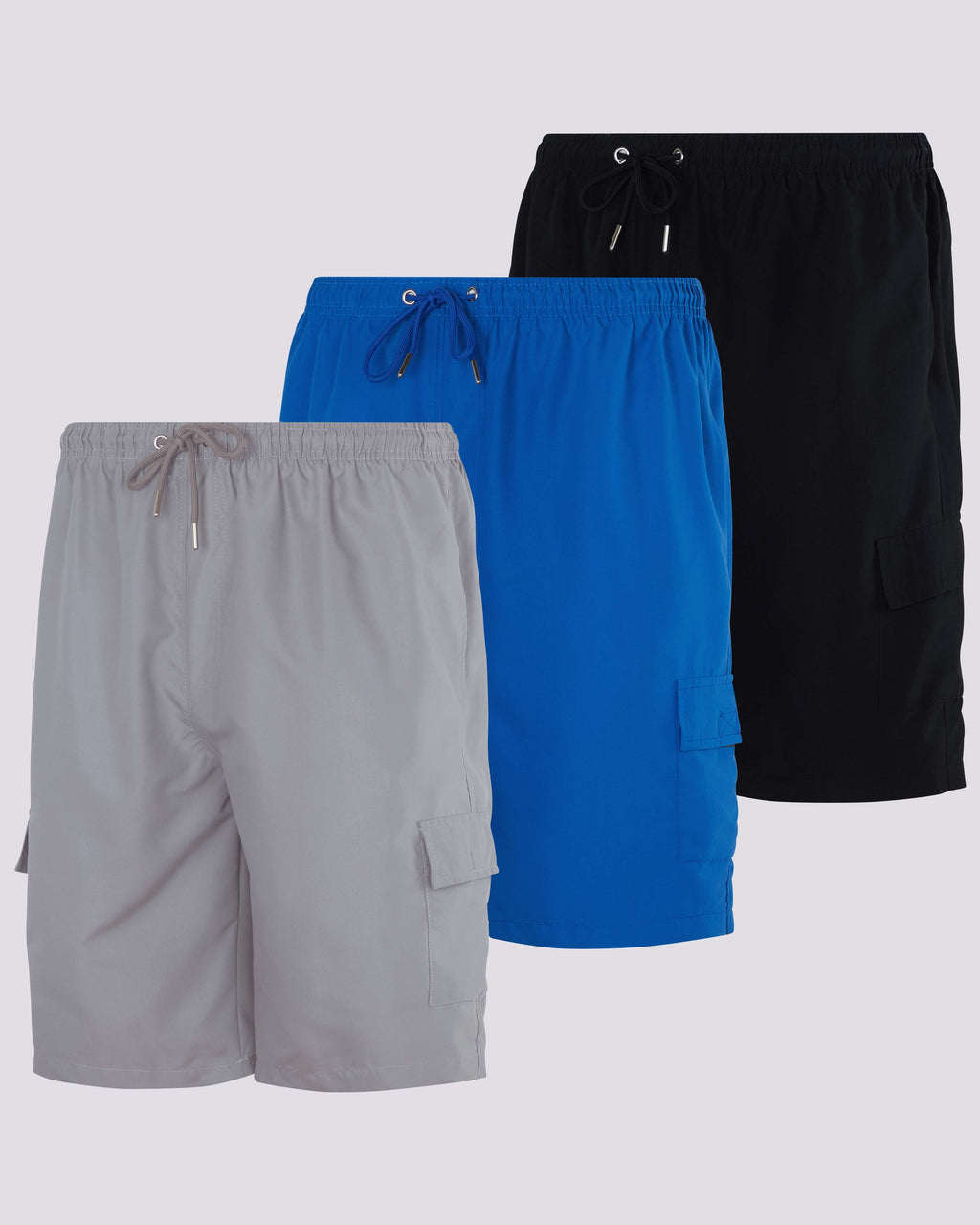3 Pack: Men's Swim Trunks with Cargo Pockets (Available In Big & Tall)