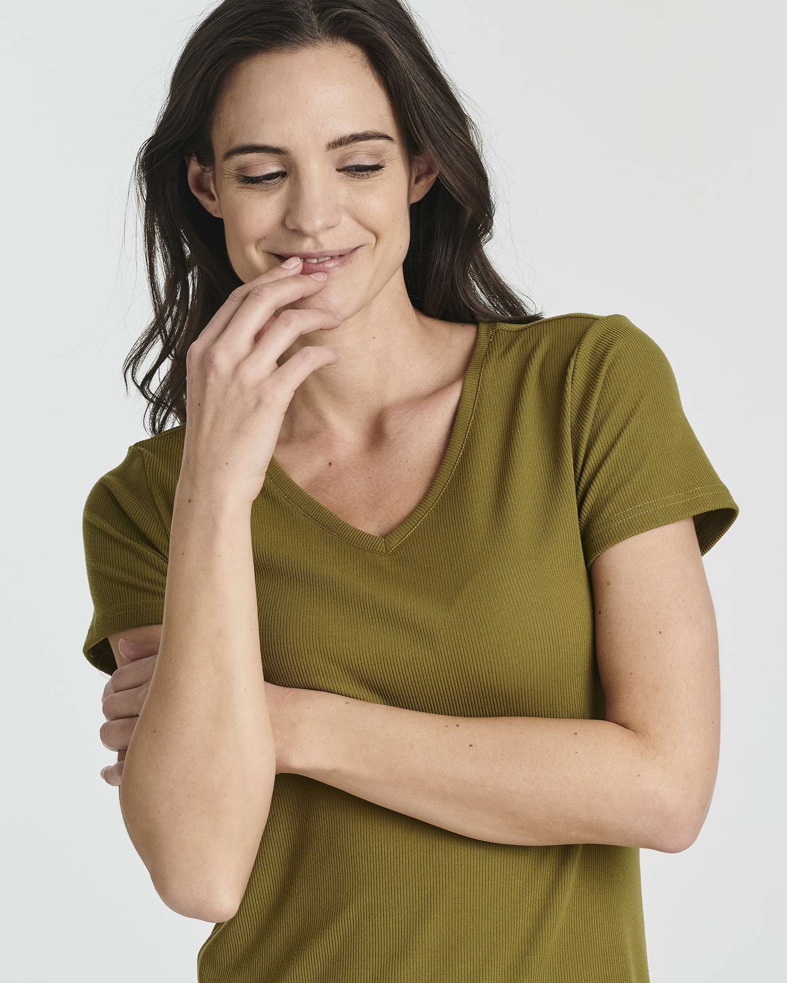 3 Pack: Women's Ribbed Knit Short-Sleeve V-Neck Swing Dress