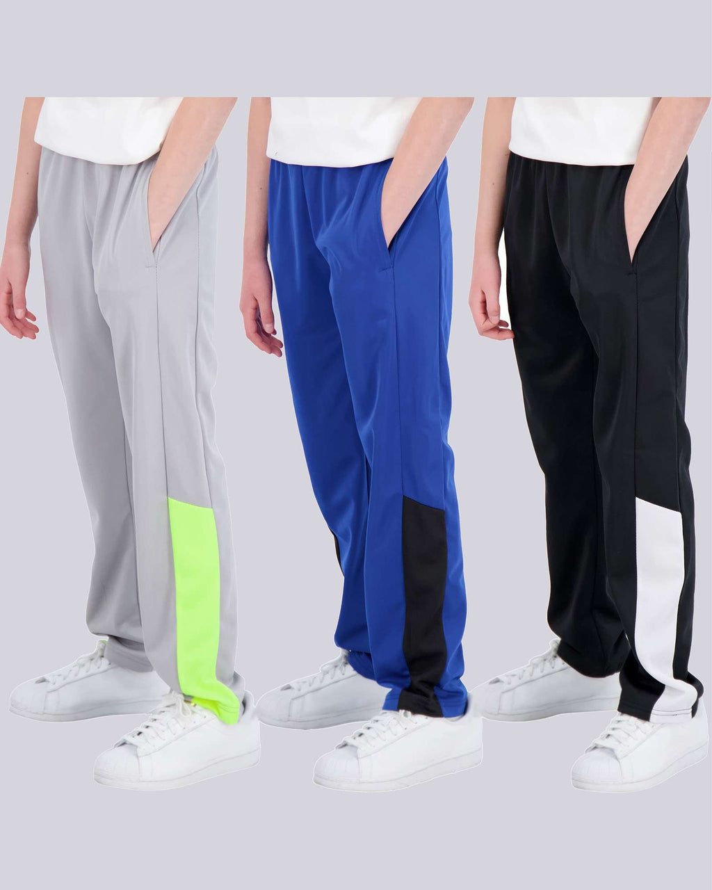 3 Pack: Boys Tricot Open Bottom Fleece-Lined Sweatpants