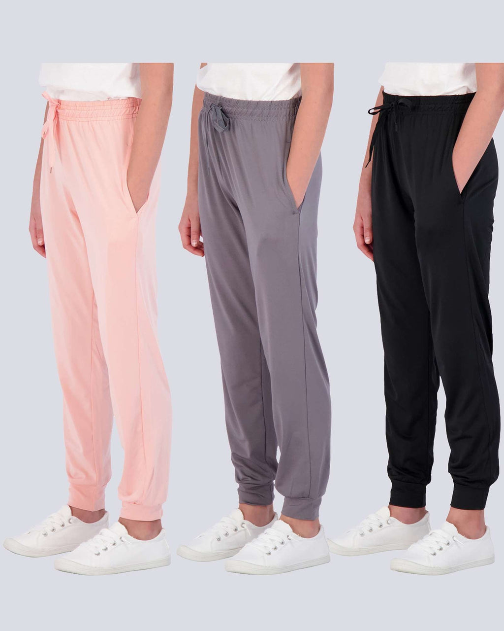 3 Pack: Girls Dry-Fit Active Jogger Sweatpants