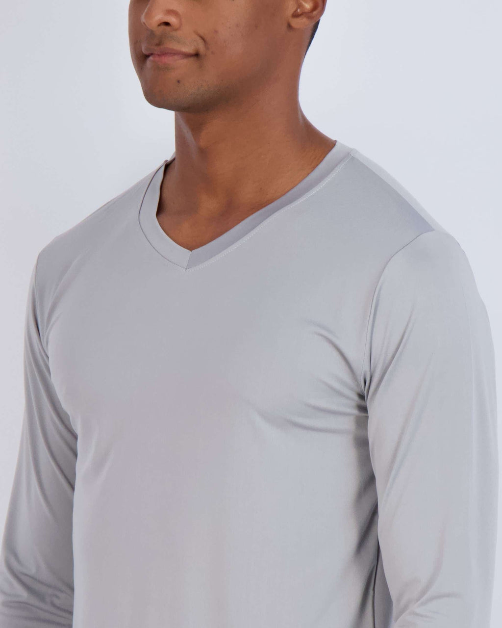 4 Pack: Mens V-Neck Long Sleeve Dry Fit T-Shirt