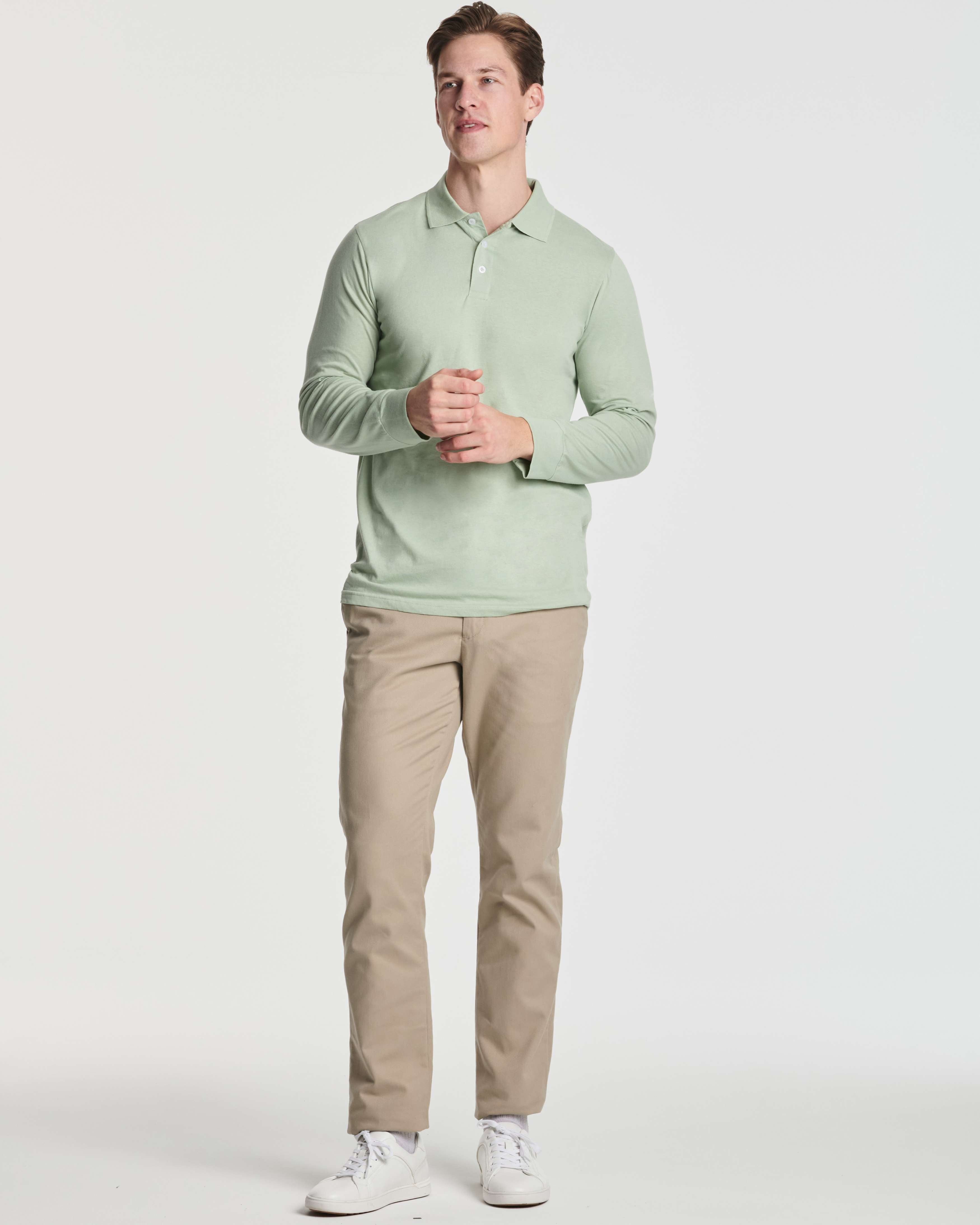 3 Pack: Men's Big & Tall Cotton Jersey Long-Sleeve Polo Shirt