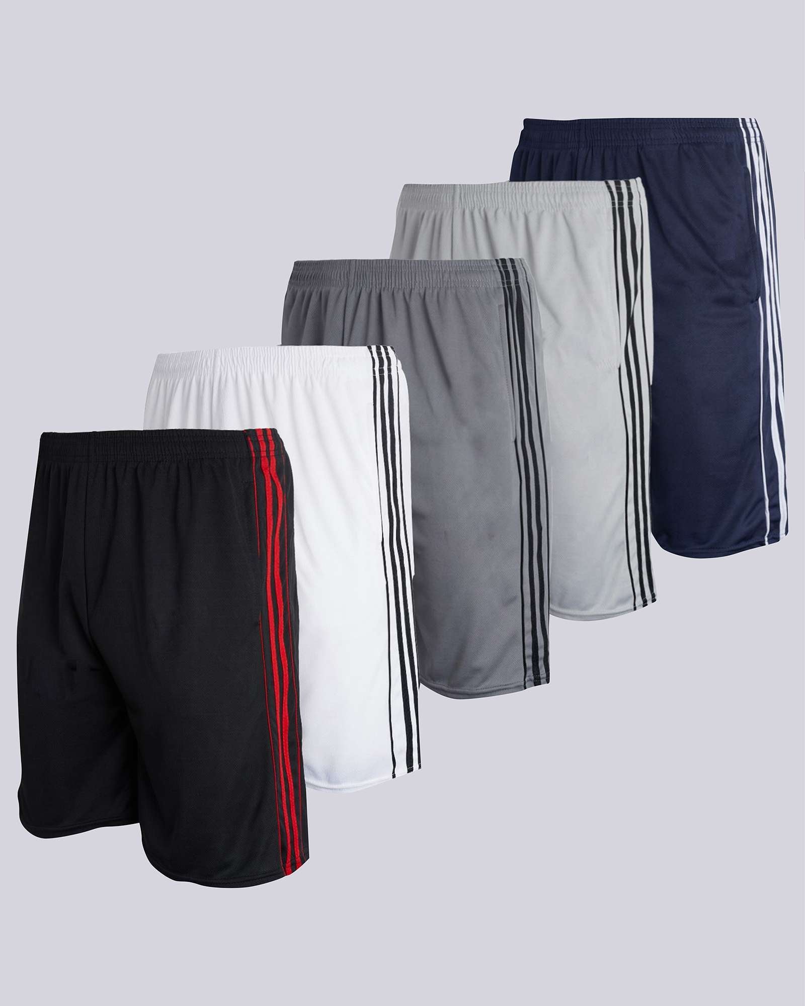 5 Pack: Boys Mesh Active Performance Shorts
