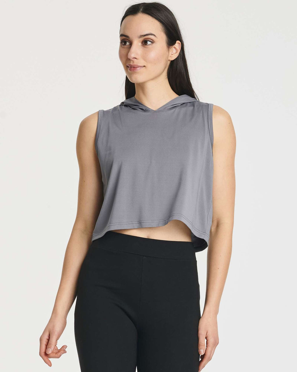 3 Pack: Women's Sleeveless Cropped Tank Top Hoodie