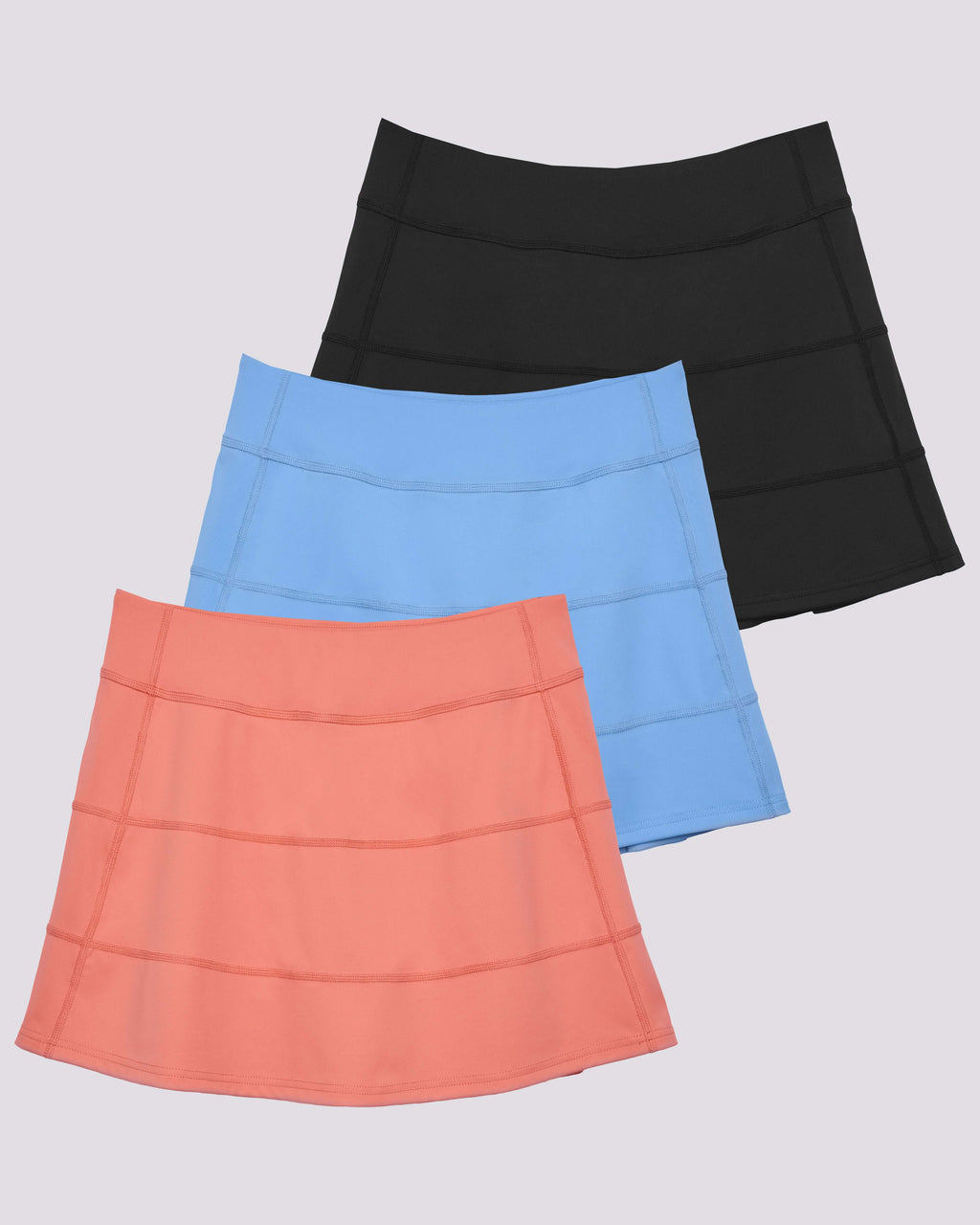 3 Pack: Women's 14" Pleated Tennis Skorts with Pockets